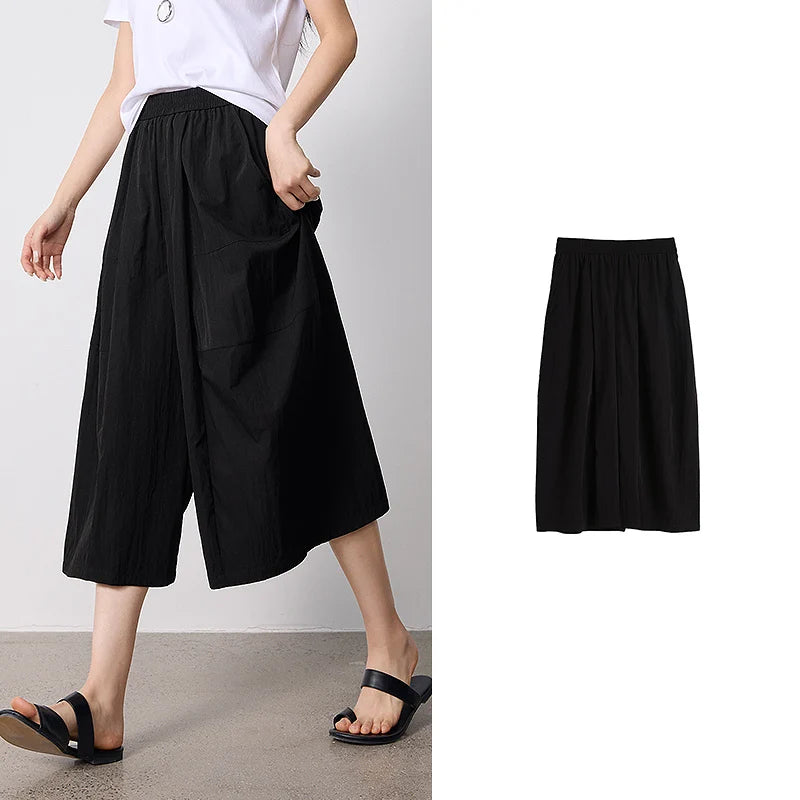 Cropped Wide-Leg Culottes