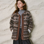 Contrast-Trim Button-Front Jacket