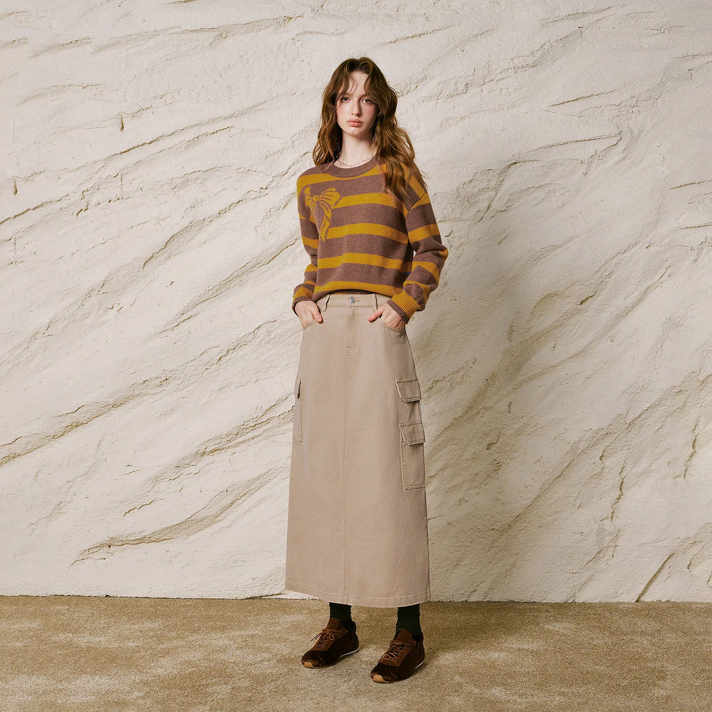 Back-Slit A-Line Skirt