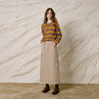 Back-Slit A-Line Skirt