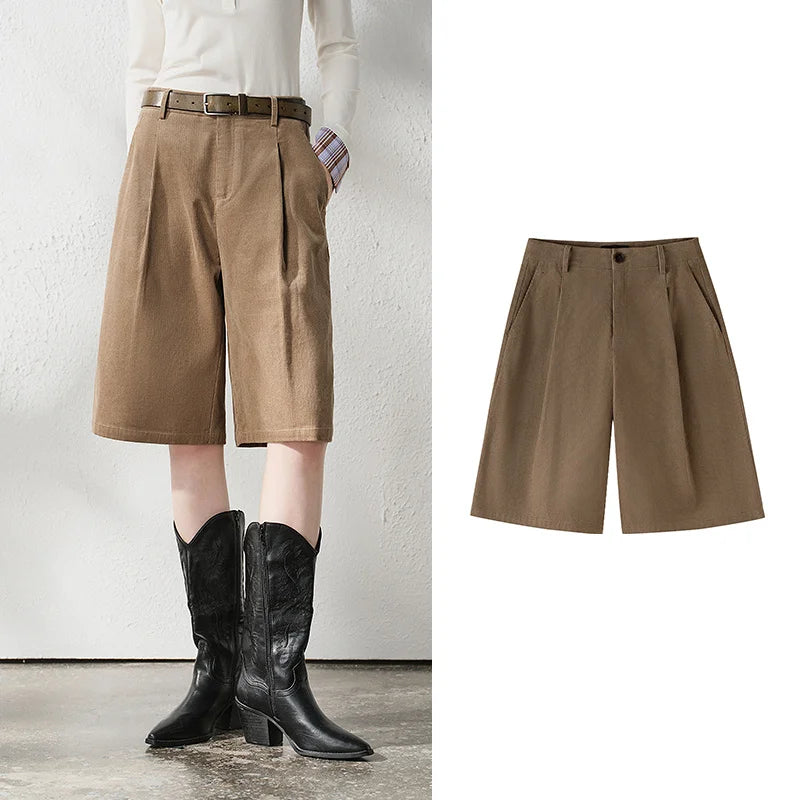 Pleated Bermuda Shorts