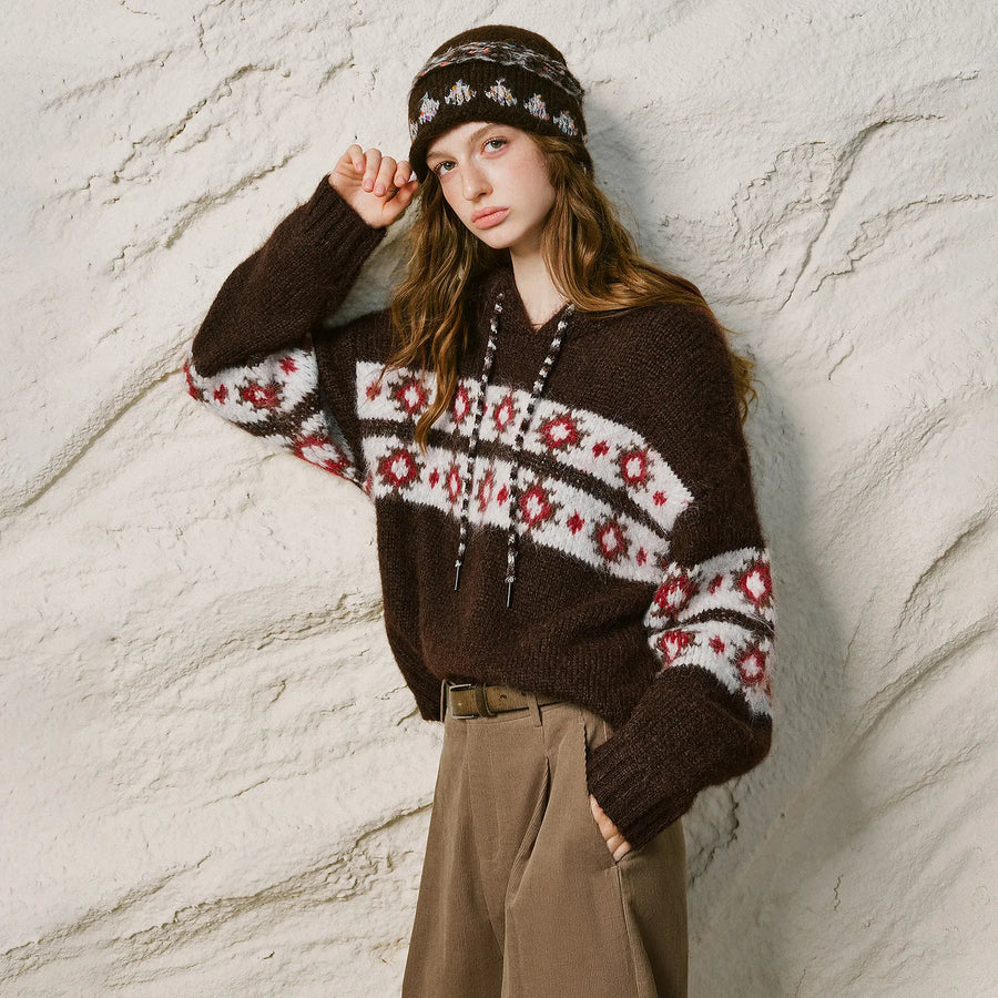 Fair Isle Zip-Neck Sweater