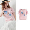 Floral-Motif Knit Tee
