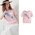 Floral-Motif Knit Tee