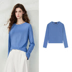 Ribbed Long-Sleeve Crewneck Top