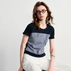 Layered-Look Plaid-Panel Tee