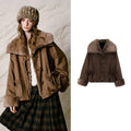 Shaggy-Collar Toggle Jacket