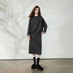 Sweatshirt and Midi Skirt Set