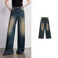 Wide-Leg Washed Jeans