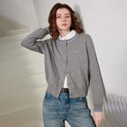 Crewneck Button Cardigan