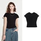 Cap-Sleeve Crewneck Tee