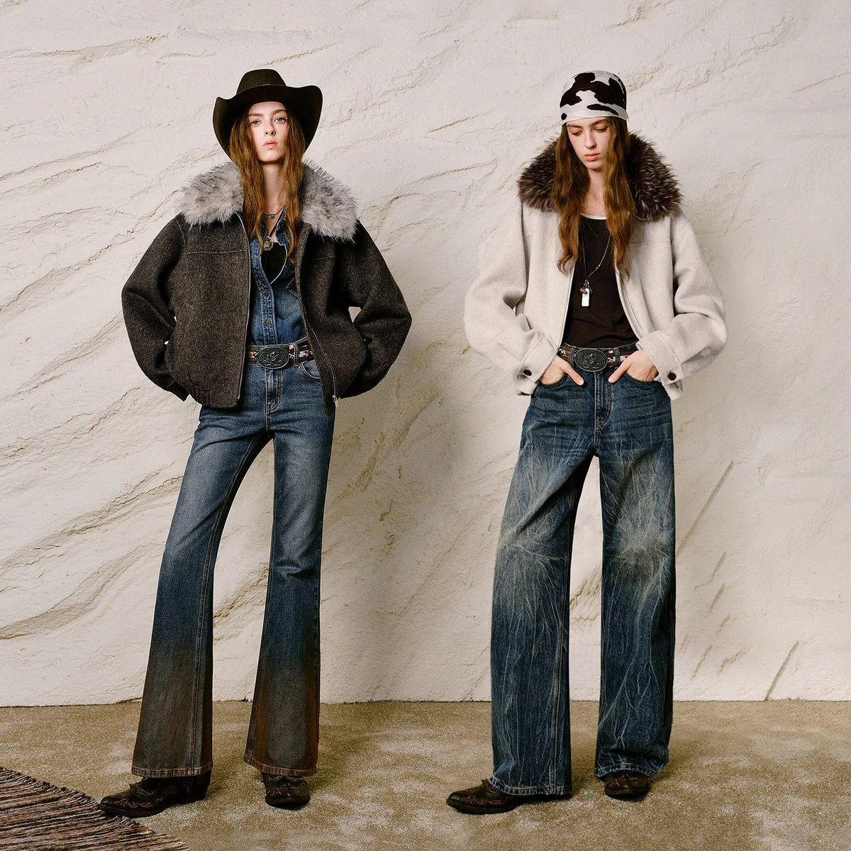 Shaggy-Collar Short Jacket
