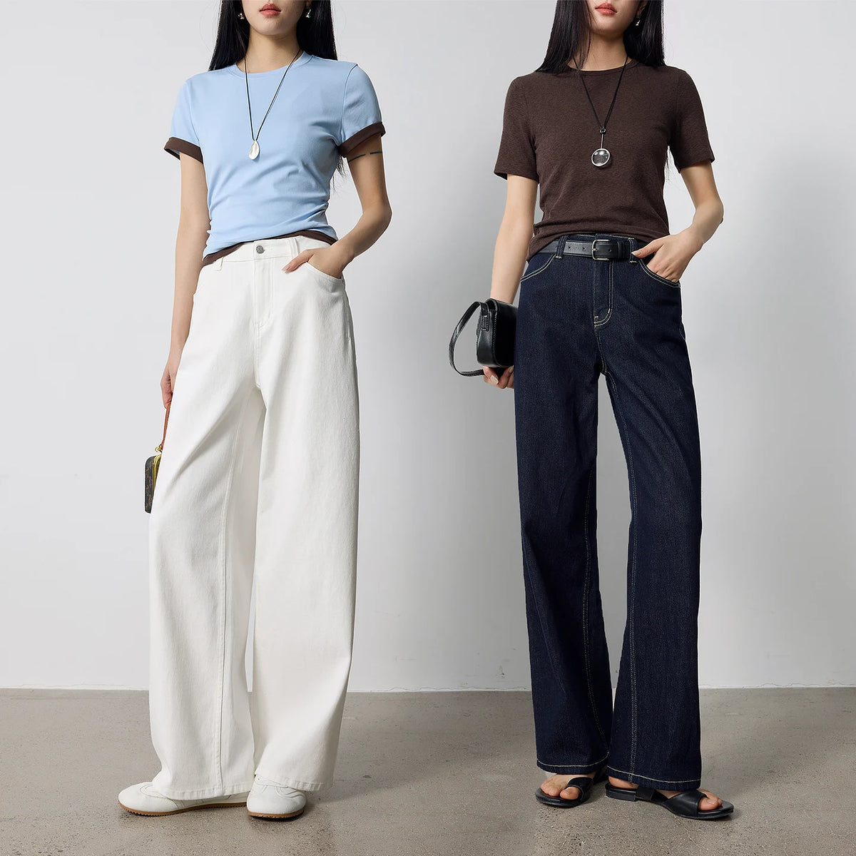 Seam-Detail Straight-Leg Jeans