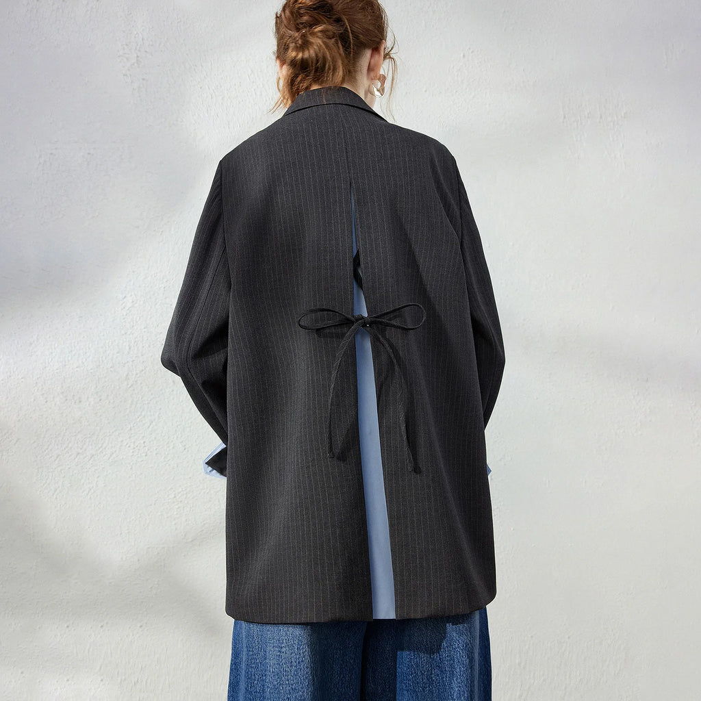 Contrast-Cuff Relaxed Blazer