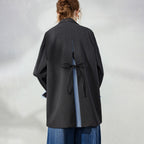 Contrast-Cuff Relaxed Blazer