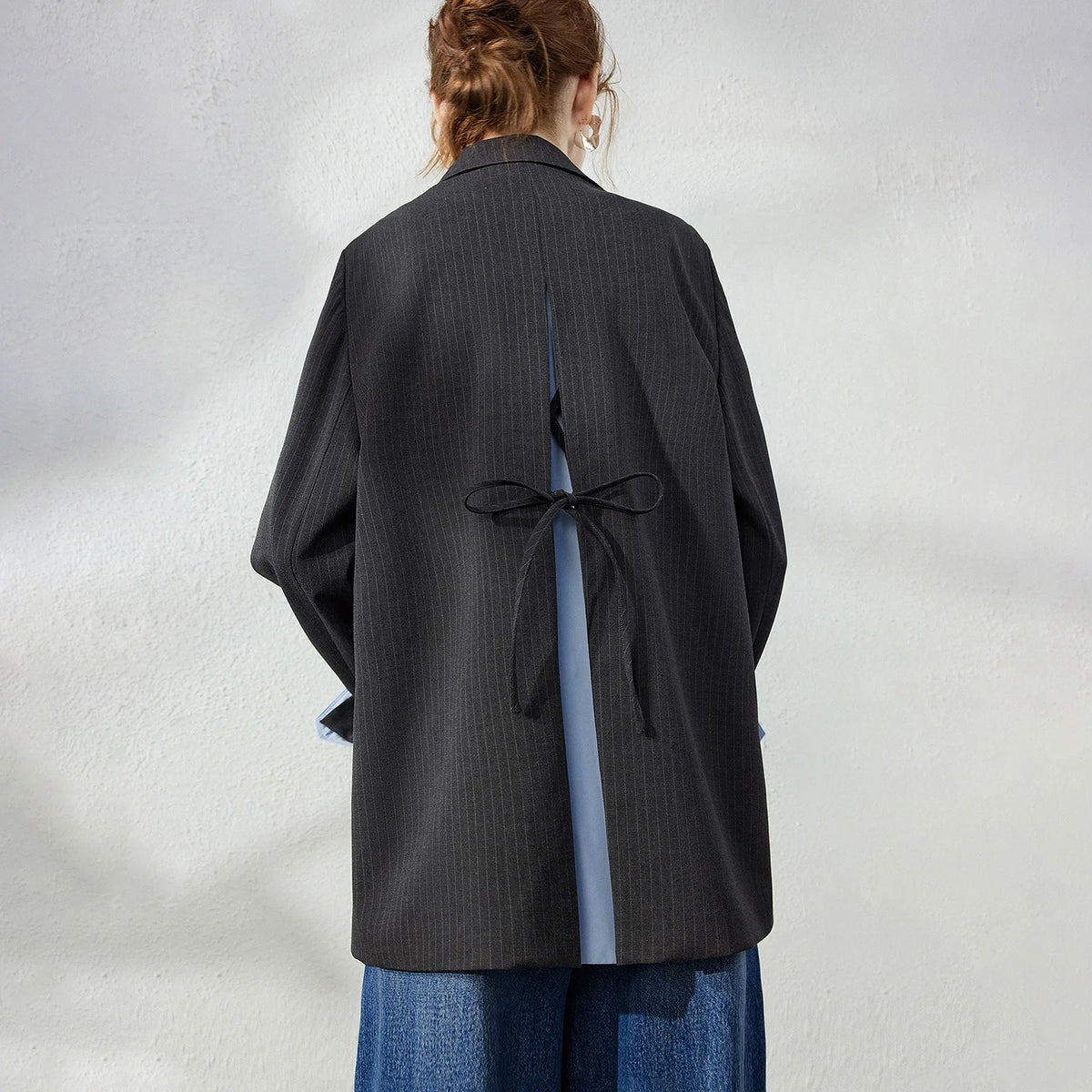 Contrast-Cuff Relaxed Blazer
