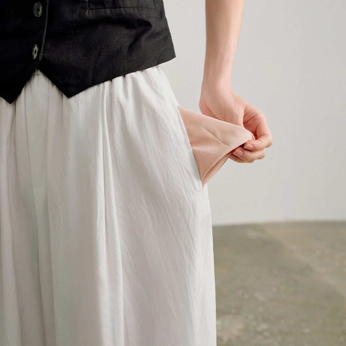 Pleated Wide-Leg Culottes
