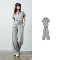 Polo Top and Wide-Leg Pants Set