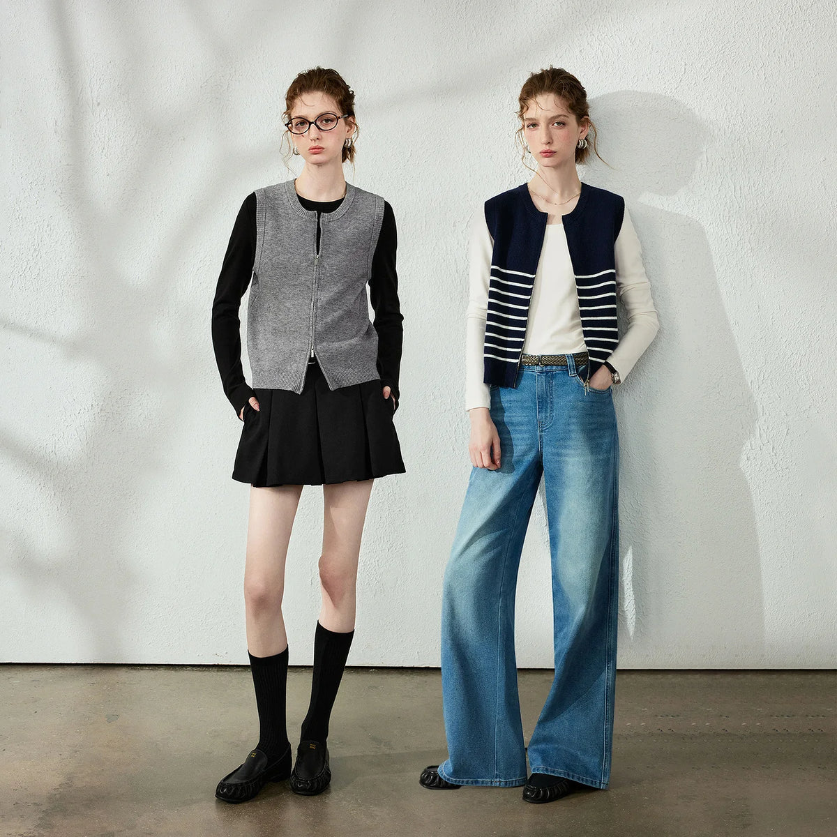 Zip-Front Knit Vest