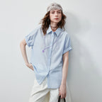Rolled-Cuff Motif-Detail Shirt