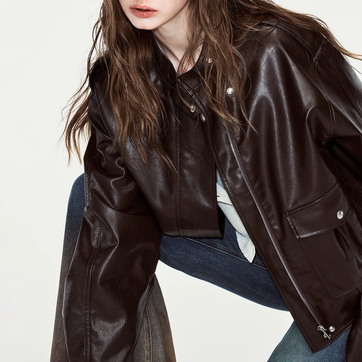 Stand-Collar Pocket Jacket