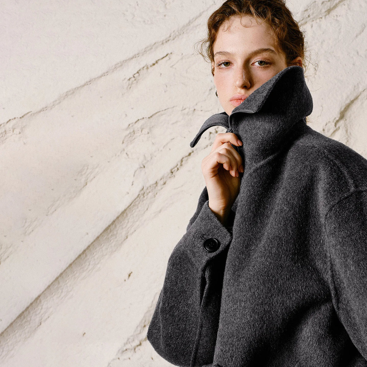 Stand-Collar Zip Jacket