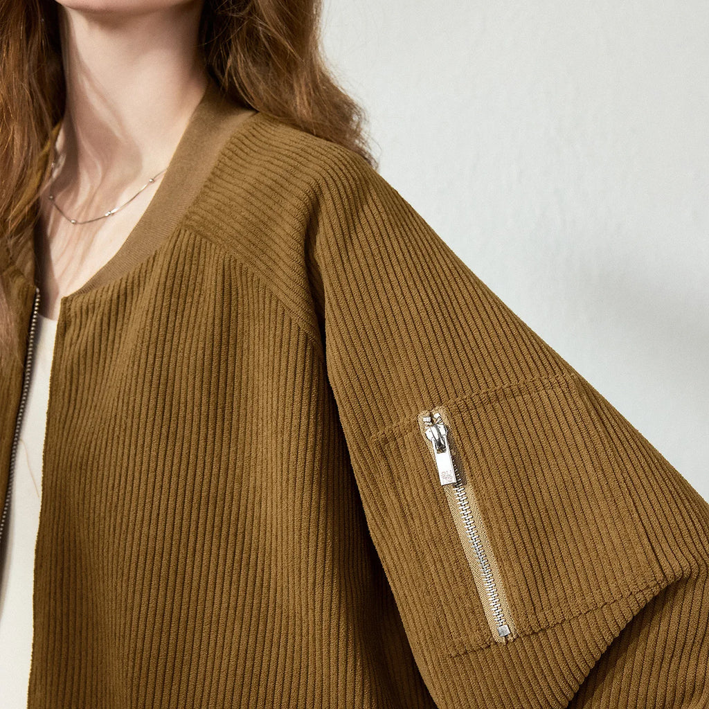 Zip-Pocket Bomber Jacket