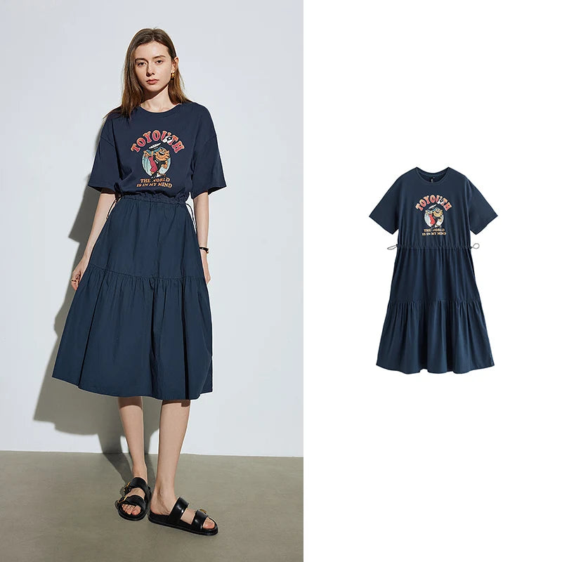 Graphic Tiered T-Shirt Dress