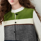 Colorblock Button-Up Knit Vest