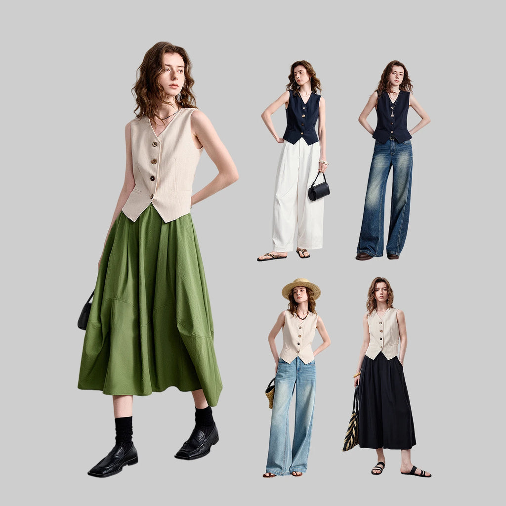 Tailored Button-Front Vest