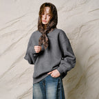 Layered-Look Tie-Hood Sweatshirt