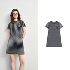 Striped Short-Sleeve Mini Dress