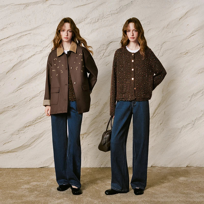 Speckled Relaxed Knit Cardigan