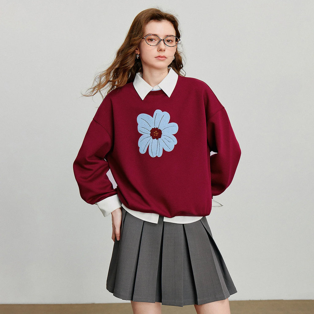 Flower Graphic Crewneck Sweatshirt