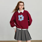 Flower Graphic Crewneck Sweatshirt
