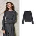 Crewneck Long-Sleeve Knit Top