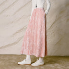 Textured Floral Midi Skirt