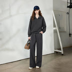 Stand-Collar Sweatshirt and Pants Set