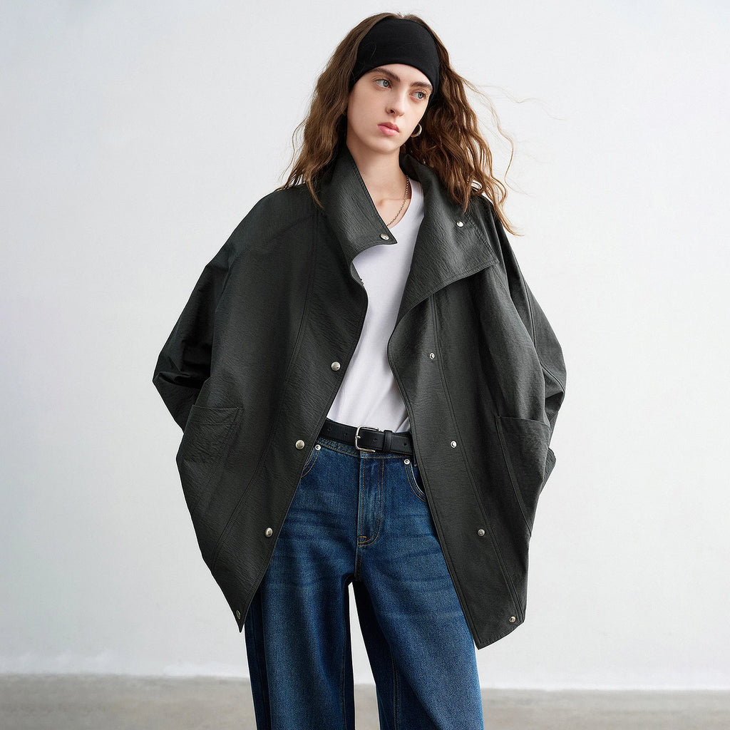 Stand-Collar Utility Jacket