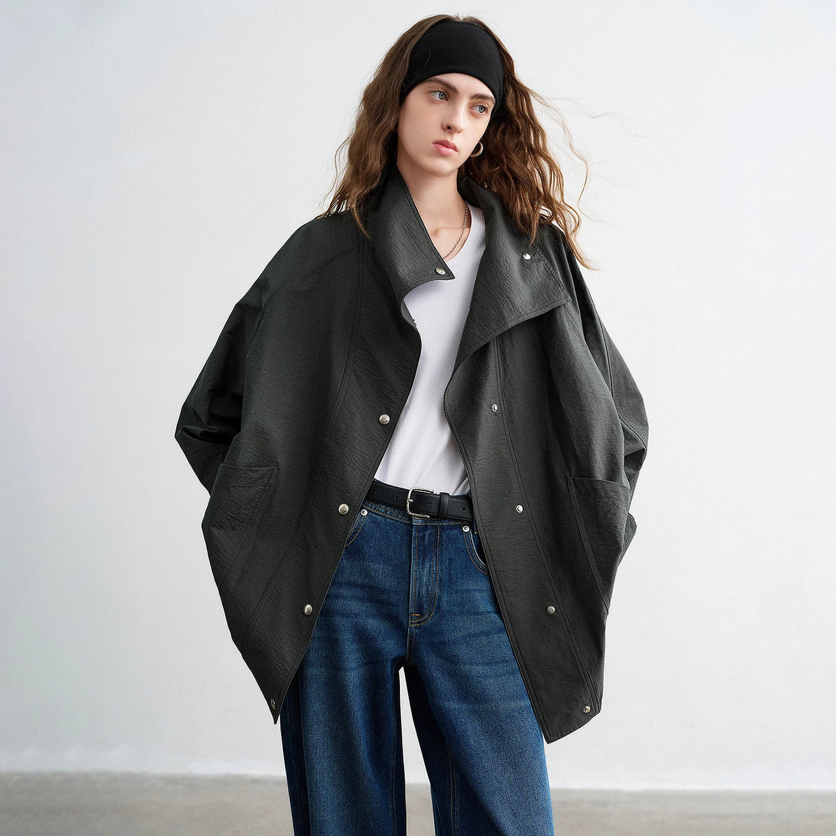 Stand-Collar Utility Jacket