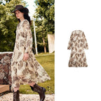 Printed Tiered Midi Dress