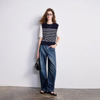 Layered-Look Striped Knit Tee