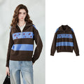 Striped Half-Zip Knit Polo
