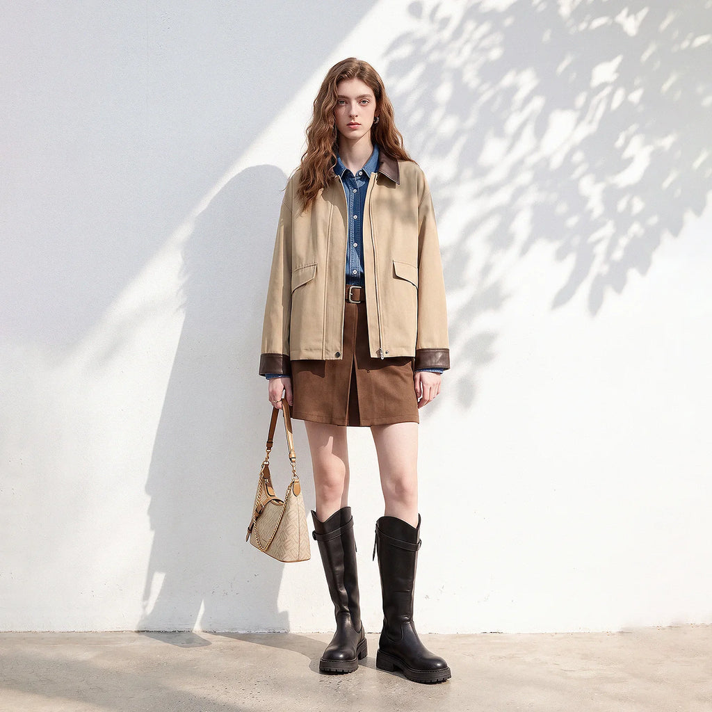 Collared Button-Front Jacket