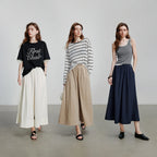 Elastic-Waist Cropped Wide-Leg Pants