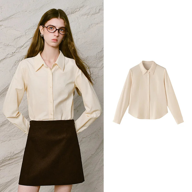 Seam-Detail Collared Shirt
