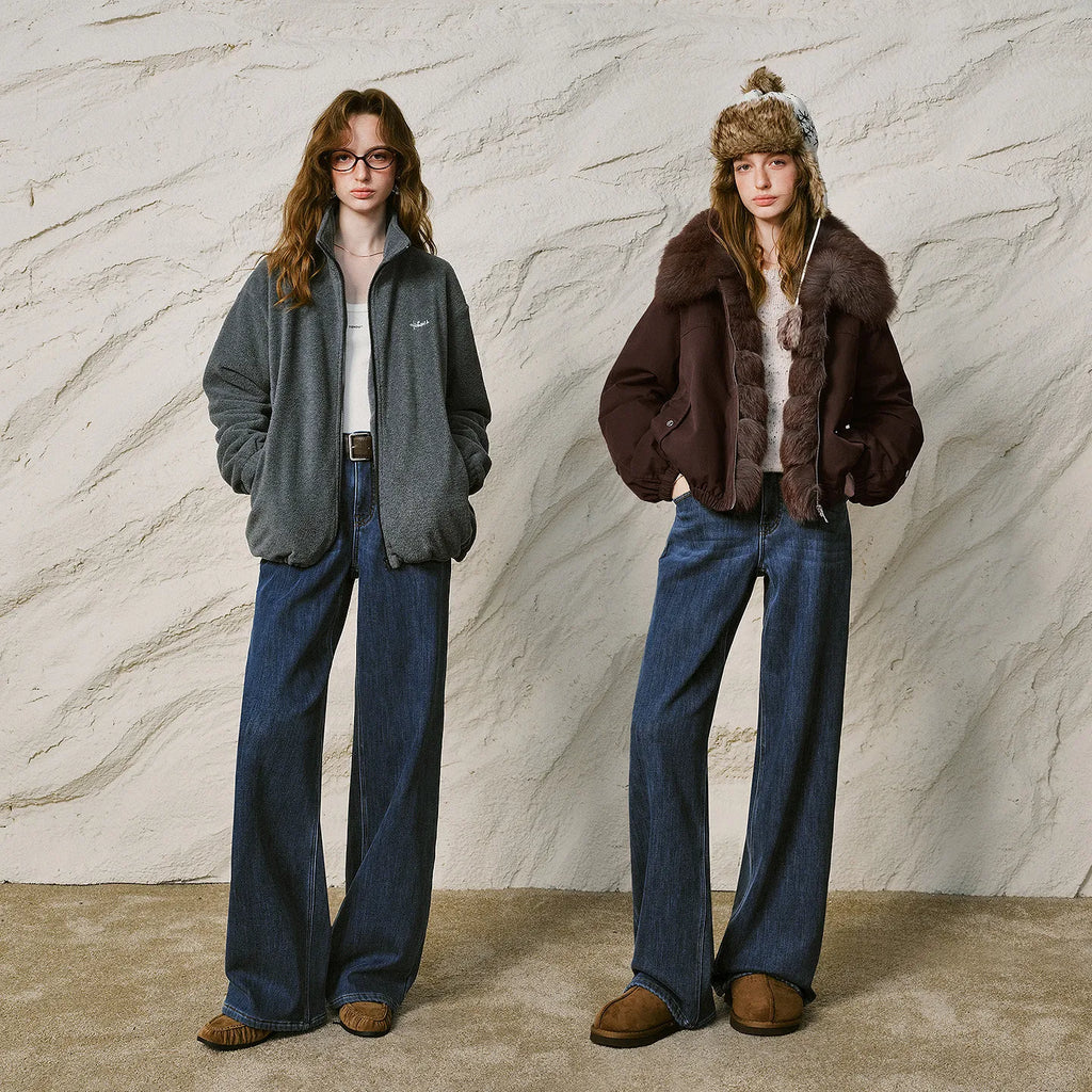 Washed Straight-Leg Jeans