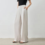 Pleated Wide-Leg Tailored Pants