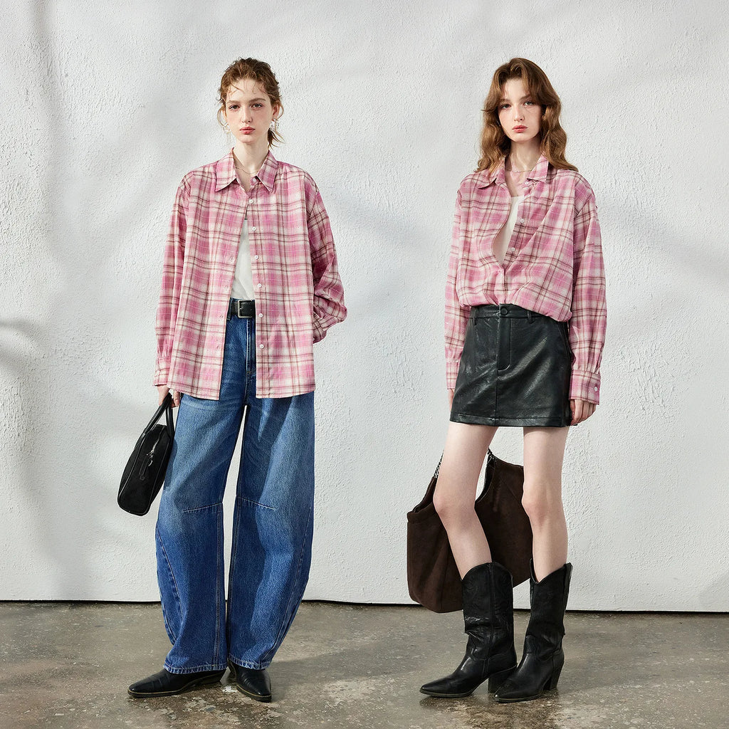 Plaid Long-Sleeve Button-Up Shirt