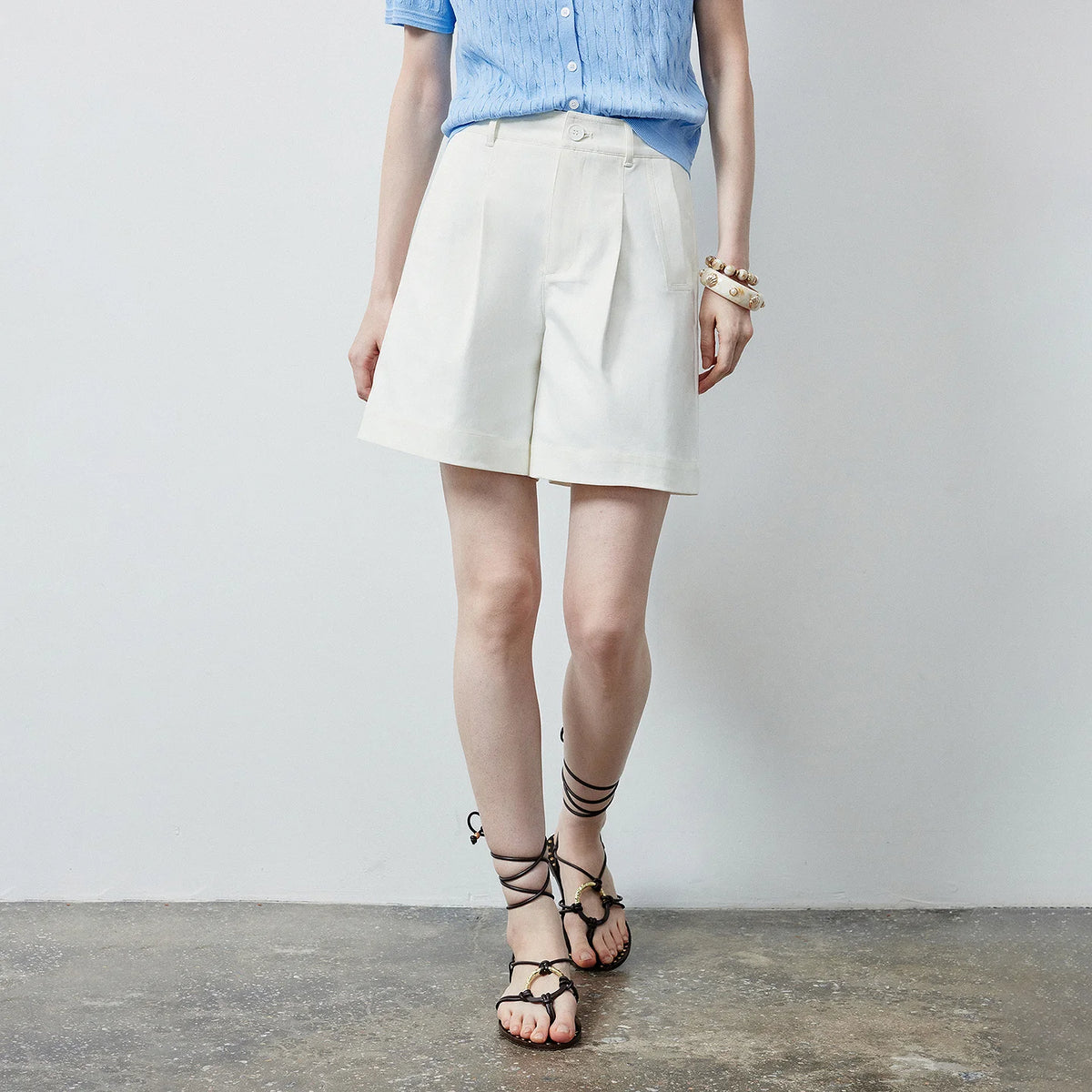 Pleated Tailored Shorts